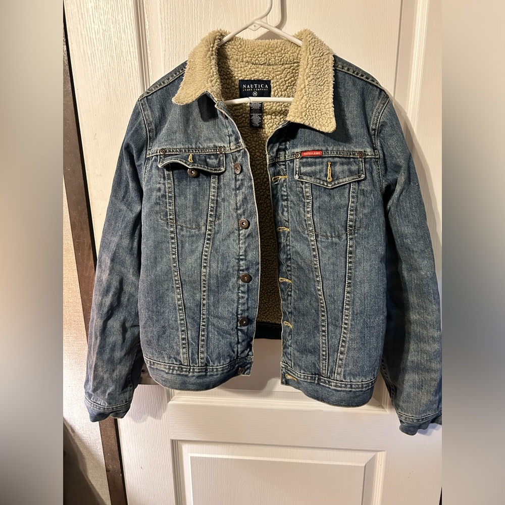 Vintage nautica womens wool jean jacket